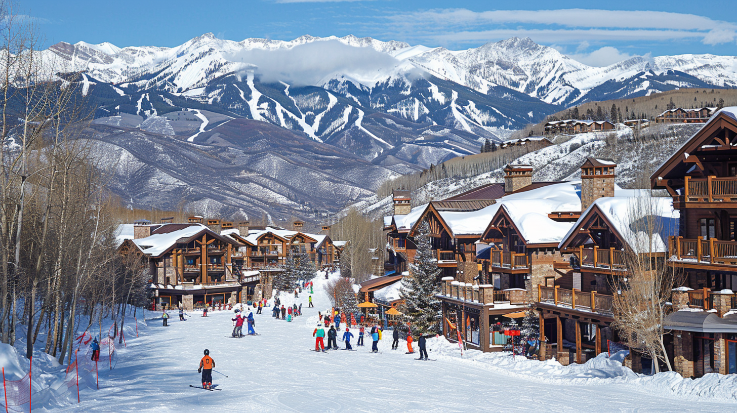 People skiing in Vail Ski Resort