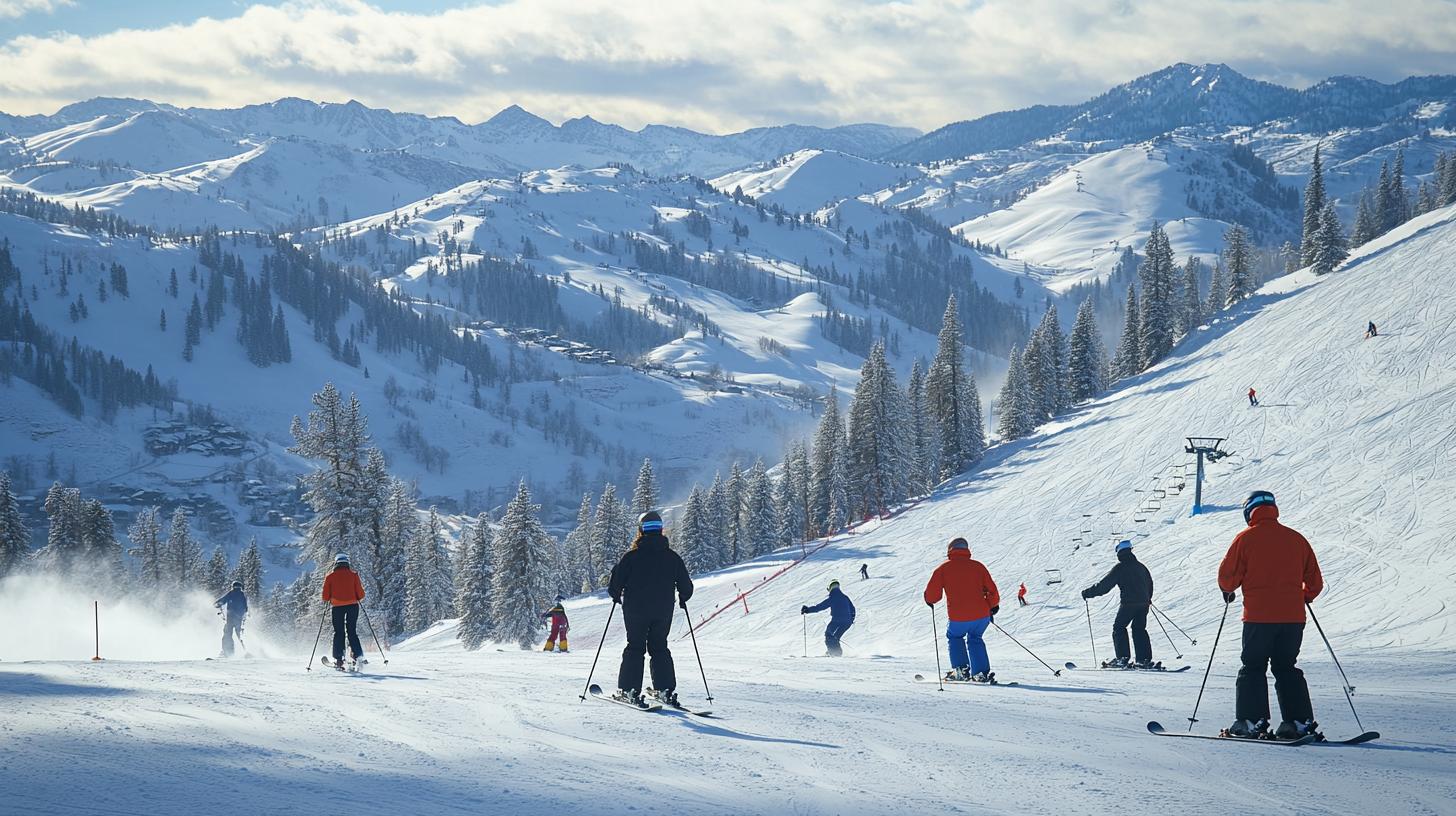 People skiing in Sun Valley Ski Resort